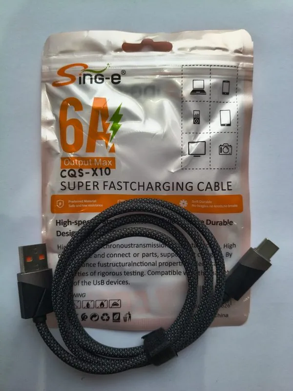 Kabel Data Charger Hitam(USB-A/Type-C)
