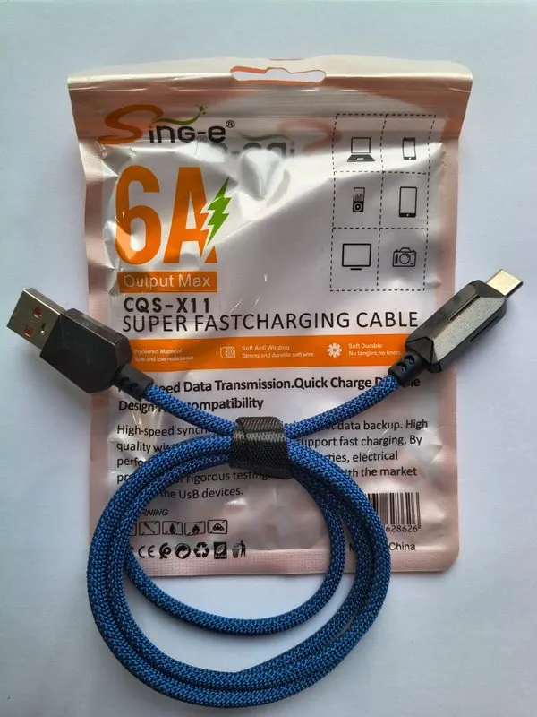 Kabel Data Charger Biru(USB-A/Type-C)
