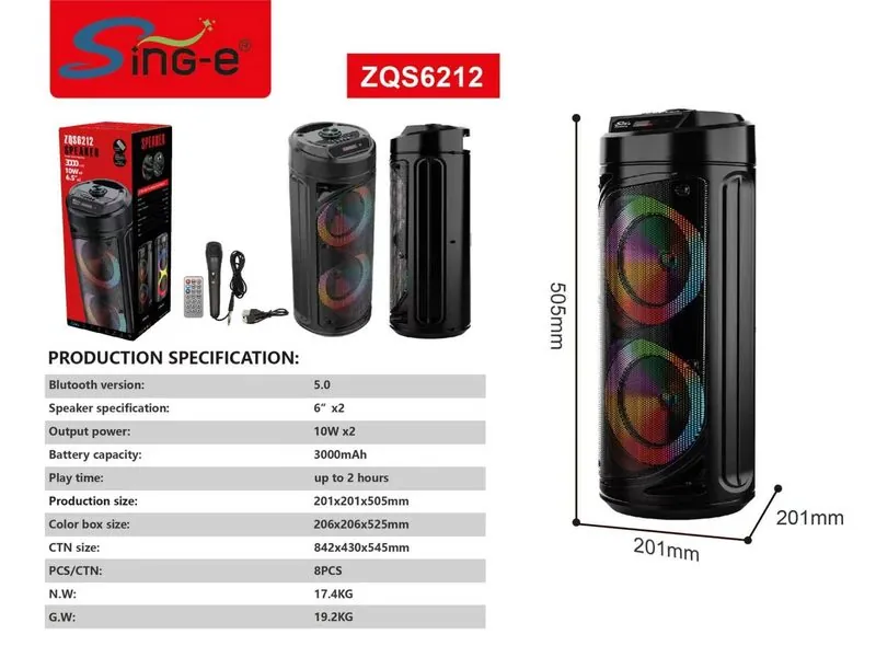 Sing-e ZQS6212 Speaker Bluetooth Portabel