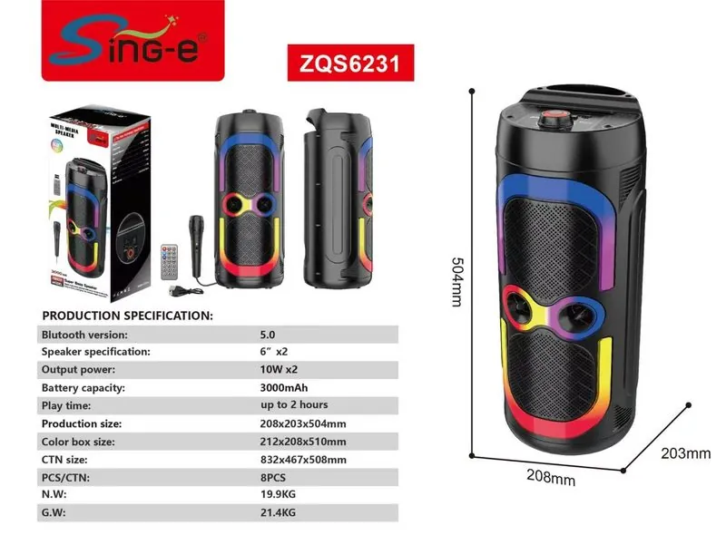 Sing-e ZQS6231 Speaker Bluetooth Portabel